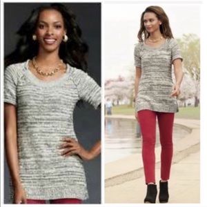 Cabi Marled Black White Sweater Tunic 973 size XS